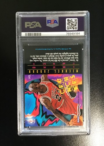 1995 HOOPS #1 NUMBER CRUNCHERS - MICHAEL JORDAN - PSA 9 MINT - Picture 2 of 2