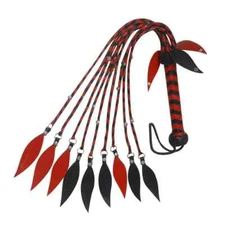 Handmade Genuine Cowhide Leather Flogger with 9 Braided Tails