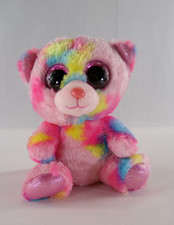 TY Beanie Boo 2018 Boos Franky the Bear Med Pastel 6" Pink Eyes No Heart Tag