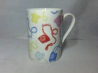 Mug-  CATH KIDSTON TELEPHONES MULTI LATTE 7.5CM DIAM X 10.5CM HIGH - VGC