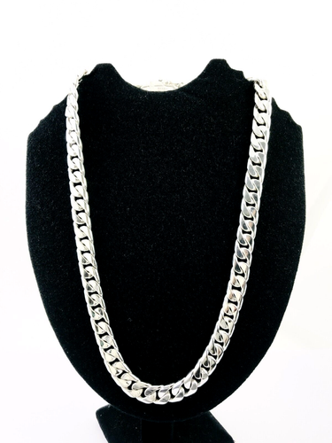 Heavy Taxco Mexican 925 Sterling Silver Curb Chain Necklace. 24" 61cm, 209 grams - Imagen 13 de 14