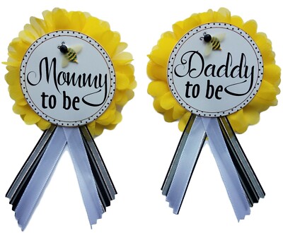 Personalized Baby Shower Pin Mommy Daddy to Bee Sprinkle Gender Reveal Grandma