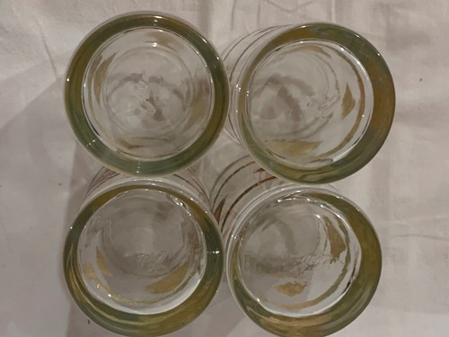 Four (4) Crisa Quilt / Patchwork Juice Glasses - 4" Tall - Picture 10 of 11