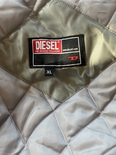 Diesel Men’s Bomber Jacket Grey Quilted Size XL Casual Winter Full Zip - Picture 6 of 9