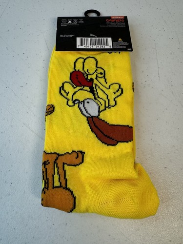 Garfield, Nickelodeon, Men's Novelty Crew Socks 1 Pair Shoe 6-12 Yellow NEW - Bild 4 von 4