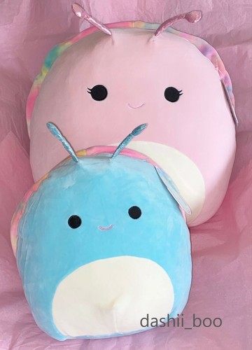 Neu mit Etikett Squishmallow KellyToy 16" SILVINA pink & 11" SID blau Batik Schnecke Paket