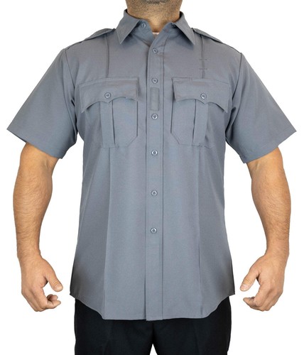 First Class 100% Polyester 4 Pocket Hidden Zipper Uniform Shirt - Short Sleeve - Picture 51 of 84