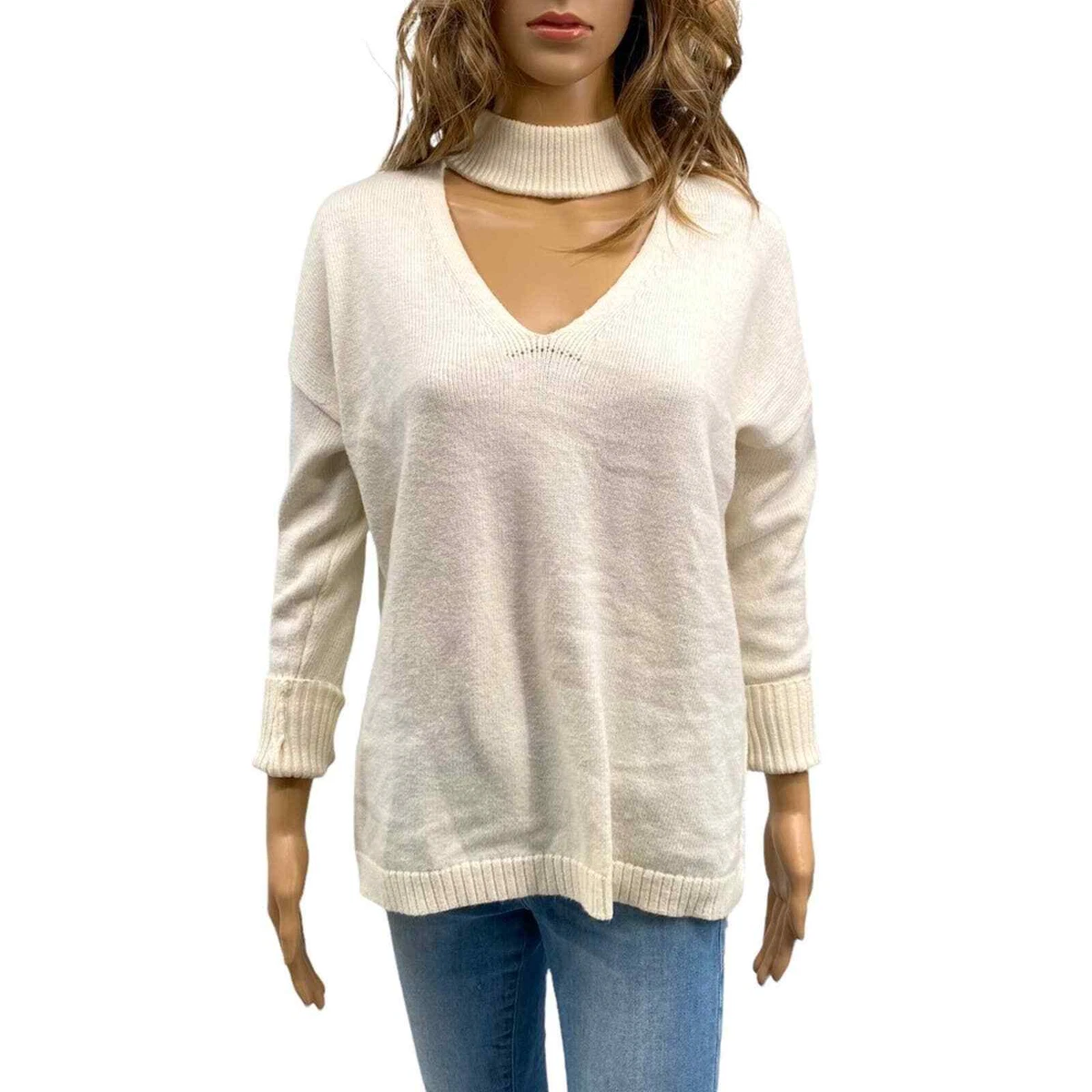 Cream colored deals mock turtleneck