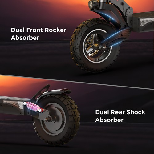Electric Scooter Adult 800W Off-road E-Scooter Long Range 28MPH Max Speed 10inch - Picture 7 of 12