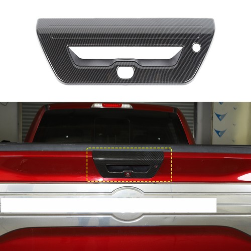 Cubierta de manija de puerta de puerta trasera de fibra de carbono para Ford F150 F-150 15-20 con cámara - Imagen 1 de 8