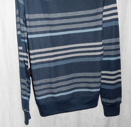 English Laundry Hoodie Size M NWT Blue Stripe Cotton Blend Long Sleeve Full Zip - Picture 7 of 12