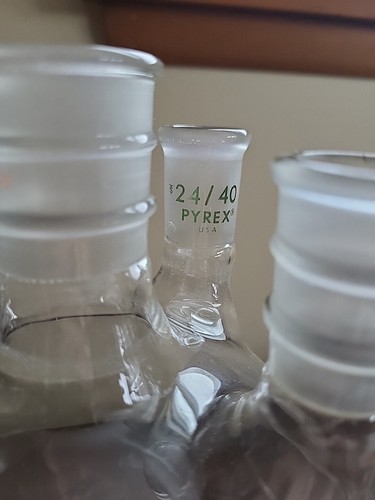 Vintage PYREX Round Bottom Glass Flask Four Holes Beaker Lab Equipment - Picture 7 of 9