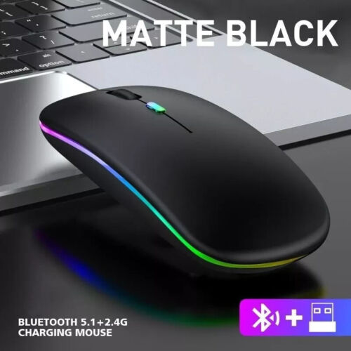 💥2.4GHz Bluetooth Wireless Optical Mouse USB Rechargeable RGB Office PC Laptop