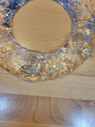 VETRERIA ETRUSKA Glaskranz Kerze Kegel Ring Halter Italien Urlaub 9" Durchmesser - Bild 11 von 12