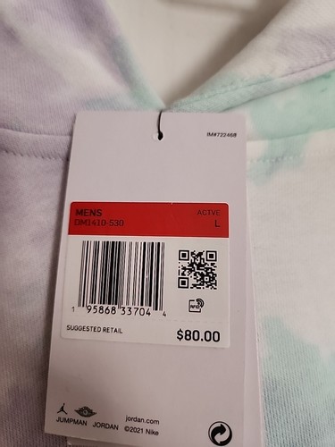 Size M Nike Jordan Sport DNA Mens Hoodie Tie-Dye Ocean Cube DM1410 530 - Picture 6 of 6