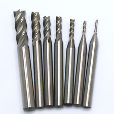 7pc HSS CNC Straight Shank 4 Flute End Mill Cutter Drill Bit 1.5 2 3 4 5 6 8mm