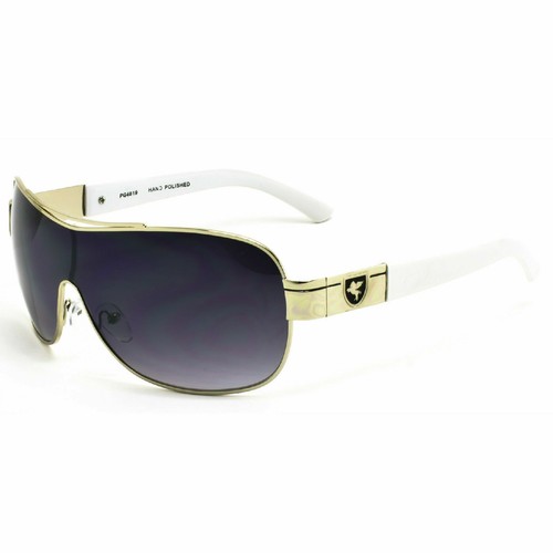 Aviator Sunglasses One Piece Shield Eyewear Metal Pegagus Accent Frame UV 100% - Picture 12 of 12