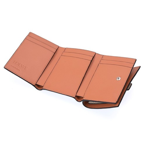 LOEWE Wallet Women Trifold Anagram Compact Size Leather C660TR2X03 2463 Beige - Picture 2 of 10