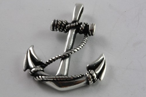 Anker Nodi Oceano Skull Biker Pirata Argento Ciondolo In Argento 925 / 128 - Foto 4 di 4