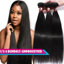 18 20 22 24 Human Hair 1-4Bundles Brazilian Indian Virgin Human Hair Extensions