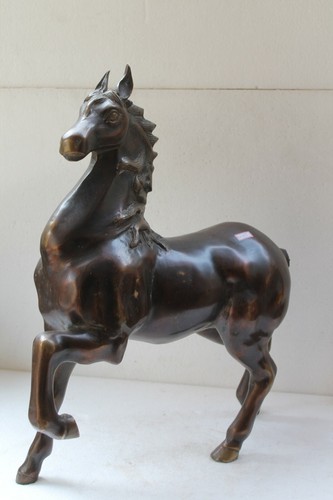 Vintage Old Big Solid Brass Horse Statue - 10 Kg Weight / 20 Inch Height NH3255 - Picture 5 of 12