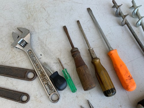 15 Piece Hand Tool Lot Sears J.H Williams Adjustable Wrench Wire Cutter Tape ++ - Picture 7 of 10