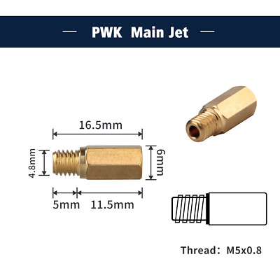 NIBBI 5 PWK Main Jet #138-148 + 5 Pilot Jet #38-48 For 250