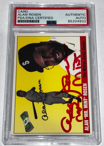 Alan Rosen "Mr. Mint" inscription BB Card Legend Signed Auto Rookie Card PSA RC - Picture 2 of 3