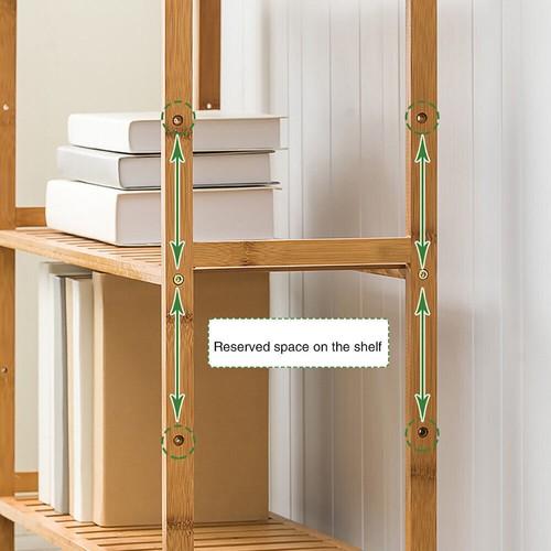 3/4/5Tier Bamboo Bookshelf Bookcase Storage Shelves Tall Book Rack Shelving Unit - Picture 21 of 58