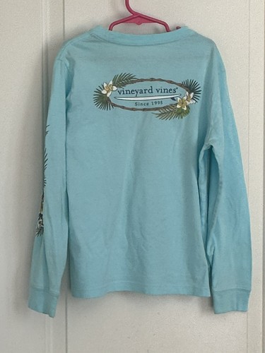 Vineyard Vines boys 7 multi color surfboard flowers long sleeve shirt - Picture 9 of 9