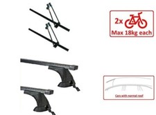 Satz Dachträger Ki / 120 + Fahrrad Ständer für 2 Bikes für Dacia Logan Limousine