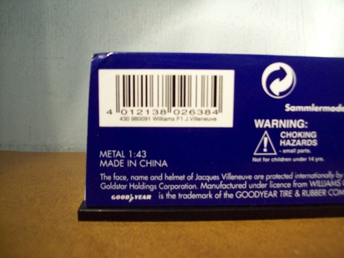 1/43 MINICHAMPS 430 980091 WILLIAMS MECACHROME LAUNCH 1998 JACQUES VILLENEUVE - Picture 4 of 4