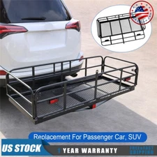 500lbs Luggage Carrier Folding Rack Cargo Basket Trailer Hitch Mount Fit Car SUV