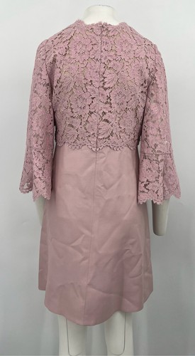 Valentino ALTERED MISSING TAGS Bell-Sleeve Corded Lace Crepe Dress sz L - Picture 4 of 4