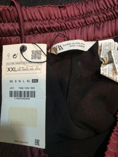 ZARA WOMENS BURGUNDY SEQUIN SHORTS SIZE XXL