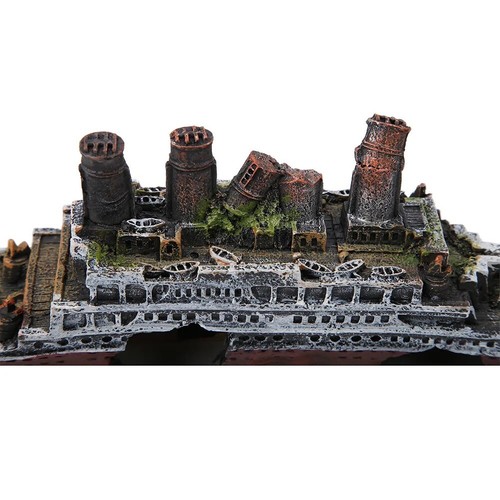 Titanic Wrack Aquarium Dekoration Ornament Fischtank Landschaft Harz Schiffswrack - Bild 11 von 15