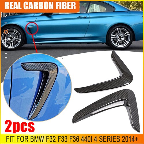 Real Carbon Fiber Side Fender Vent Trim For BMW F32 F33 F36 440i 4 Series 2014+ - Picture 1 of 11