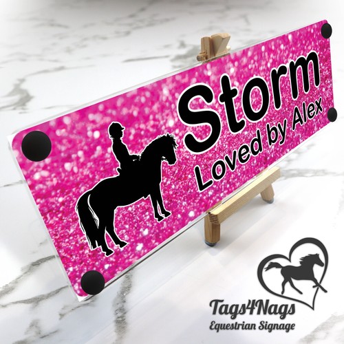 Horse Stable Name Sign Bright pink & Black text, 10 logo & font options - Picture 20 of 24