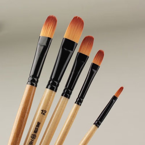 Artist Paint Brushes Gouache Poster Colour Acrylic Watercolour Flat Round OZ - Picture 4 of 11