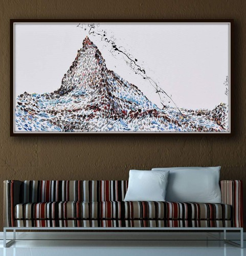 The Matterhorn 67" oil painting of famous mountain of the Alps, snow mountain - Picture 1 of 5