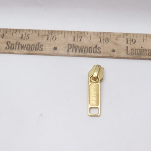LL Bean Long Tab Semi-Swivel Zipper Slider Zinc Alloy #9 Brass 2&quot; - Picture 2 of 4