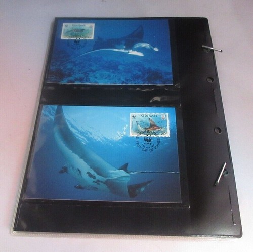White Shark + Manta Ray WWF Info Sheets Exclusive Stamps from Kiribati and FDC's - Picture 6 of 6