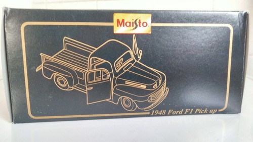 MAISTO Die-cast 1948 FORD F1 PICK UP 1:25 BURGUNDY FREE UK P&P - Picture 4 of 8
