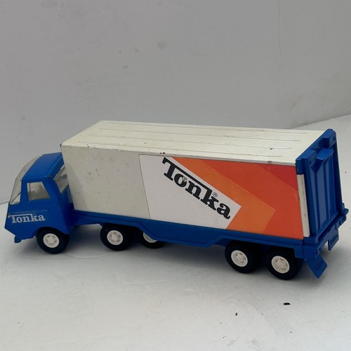Vintage Mini Tonka Toy Pressed Steel Semi Truck TRAILER SET - Picture 3 of 12