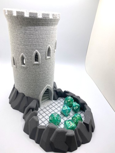 Castle Dice Tower with built-in Rock Tray designed for Board Games, MTG, DND. - Picture 7 of 35