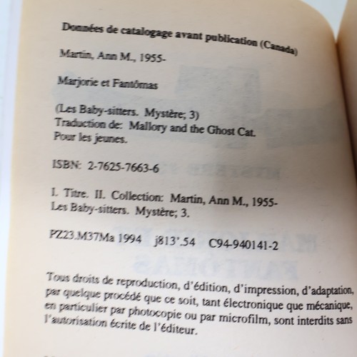 Lot 7 Livres Les Baby-Sitters Mystère #3-5 7 9 11 13 Ann M. Martin EH Français - Picture 19 of 22