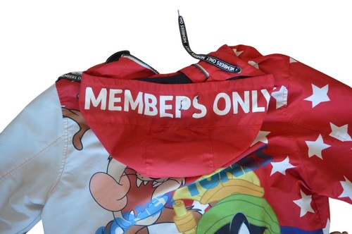 Members Only Looney Tunes Windbreaker Jacket Size Men L Bugs Bunny Taz - Picture 8 of 11