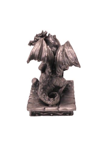 Dragon Pewter Figure Hiding the Crystal by Sally Clarke 3" - Picture 4 of 5