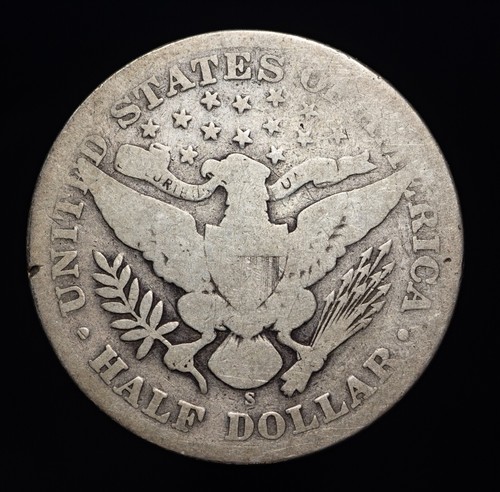 Medio dólar de plata barbero 1909-S ---- Bonita moneda ---- #625 - Imagen 2 de 3