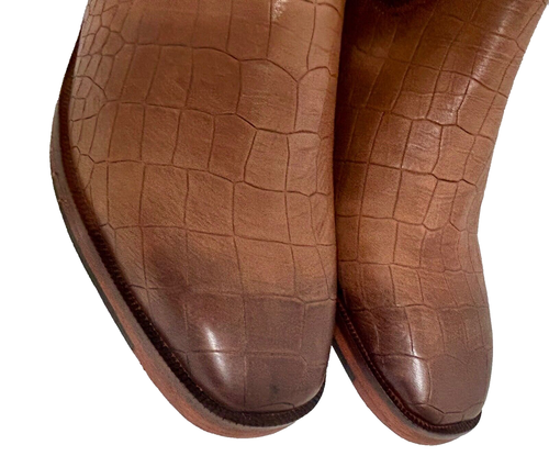 Vintage Foundry Co MAIN braune Lederstiefel Krokoprägung Damengröße 8 EU 38 - Bild 4 von 17